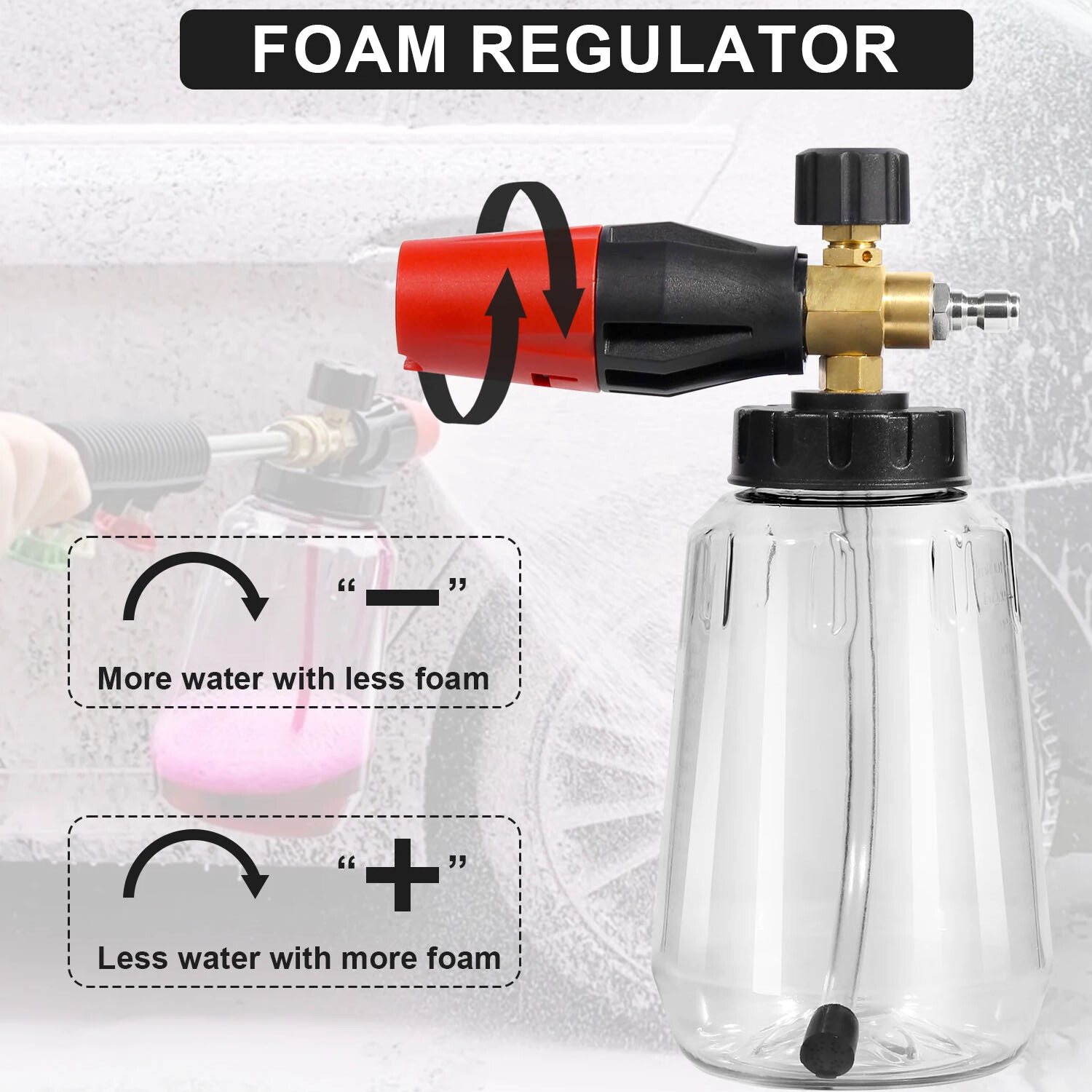 1/4″ Snow Foam Cannon Gun Car Wash Soap Lance Sprayer Pressure Washer Bottle