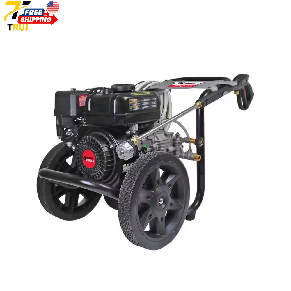3400 PSI 2.5 GPM Cold Water Gas Pressure Washer with 195Cc Engine and Soap Tank