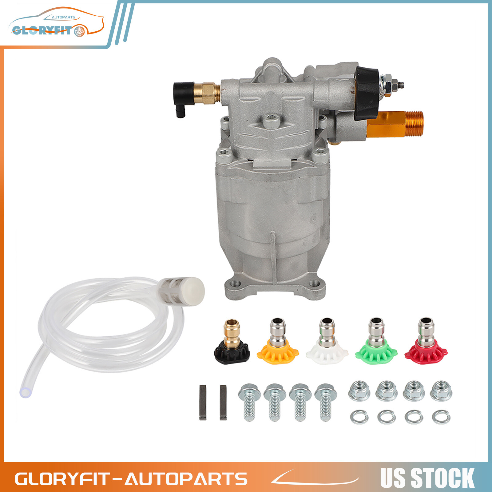 2700psi 3/4″ Shaft Horizontal Cold Water Power Pressure Washer Water Pump 2.5GPM