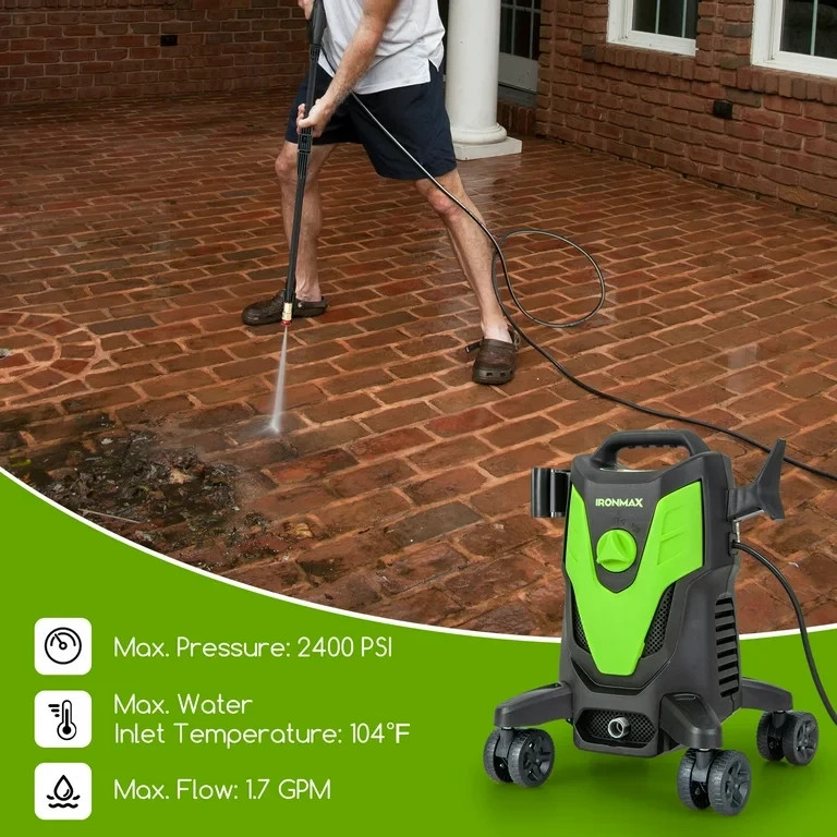 Costway Ironmax 2400 PSI at 1.7 GPM 120 V Electric Cold Water Pressure Washer, H