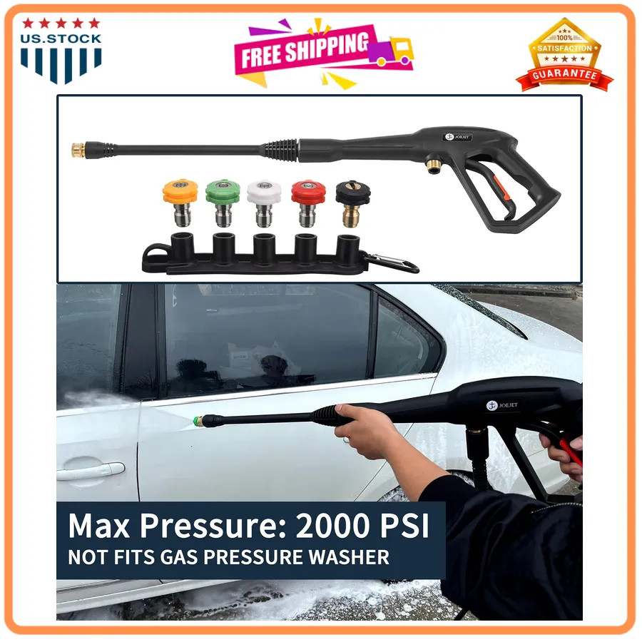 High Pressure Washer Gun with Wand and 5 Nozzle Tips for Karcher Ryobi Powers…