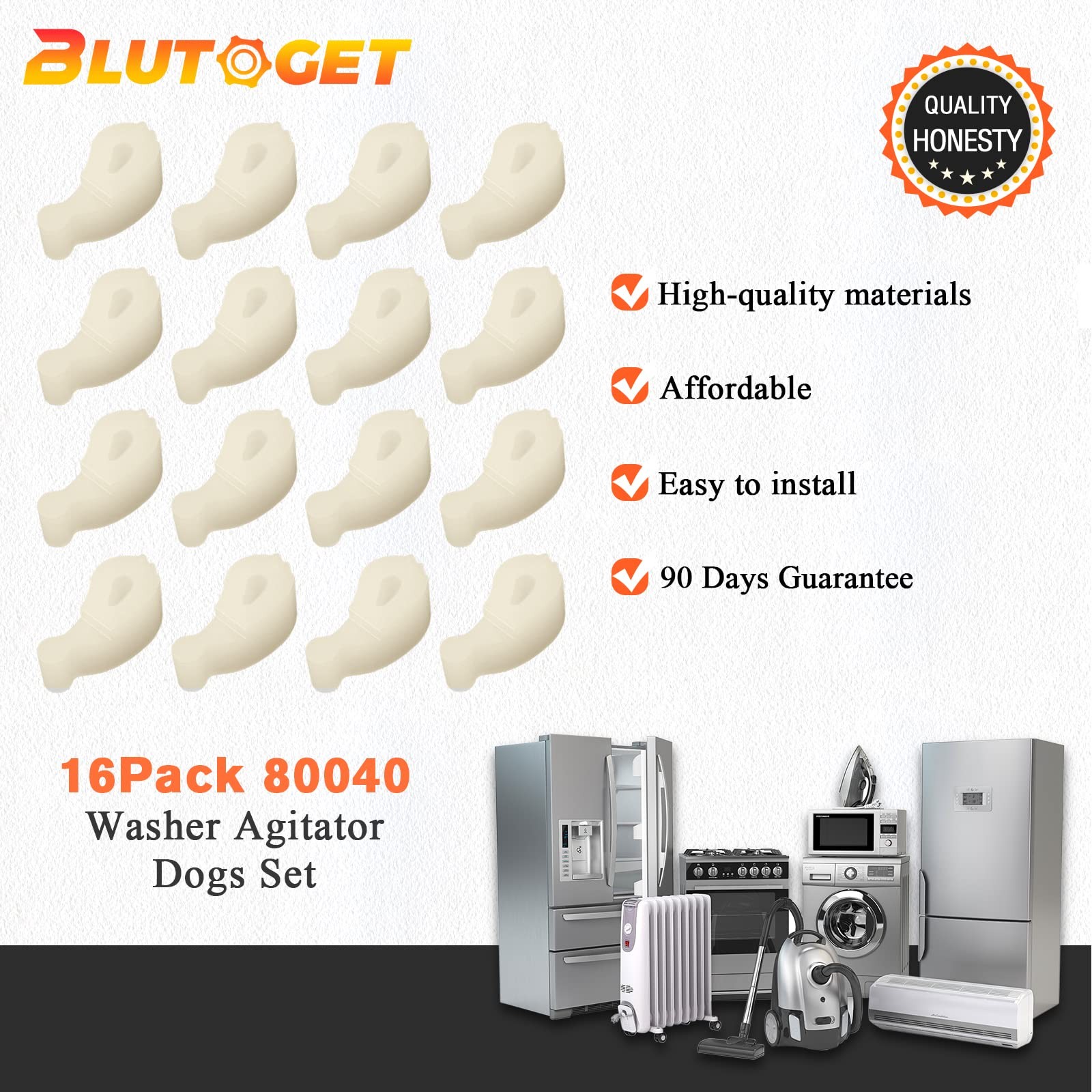 Washer Agitator Dogs 16 Pack ABS Replacement For Whirlpool Kenmore Kitchen Aid