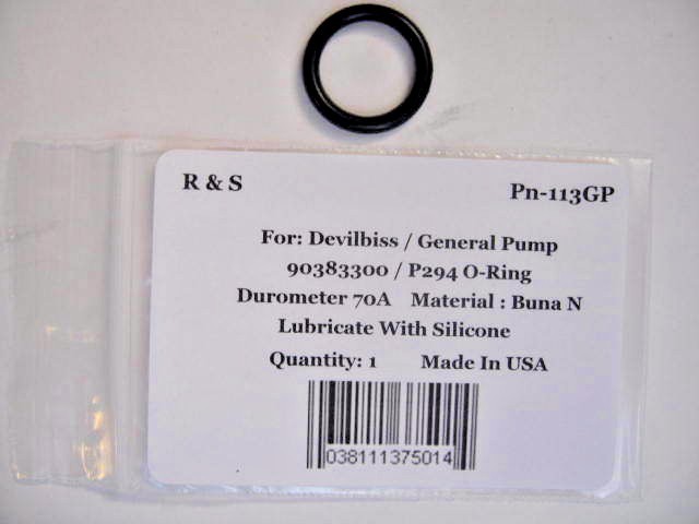 Devilbiss / General Pump 90383300, P294 O-Ring / R&S 113GP / Buna N Mat.