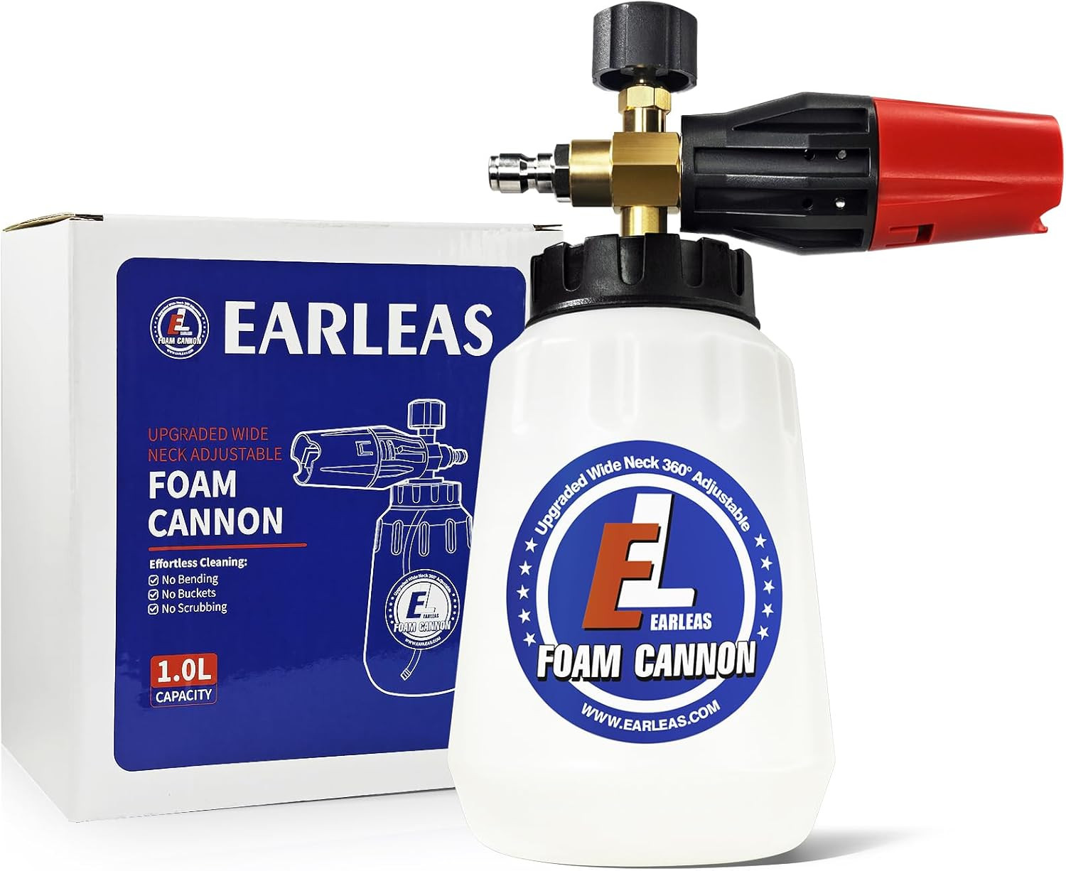 Foam Cannon for Pressure Washer, 1 Liter Bottle, 1/4 Inch Quick Connector, Profe