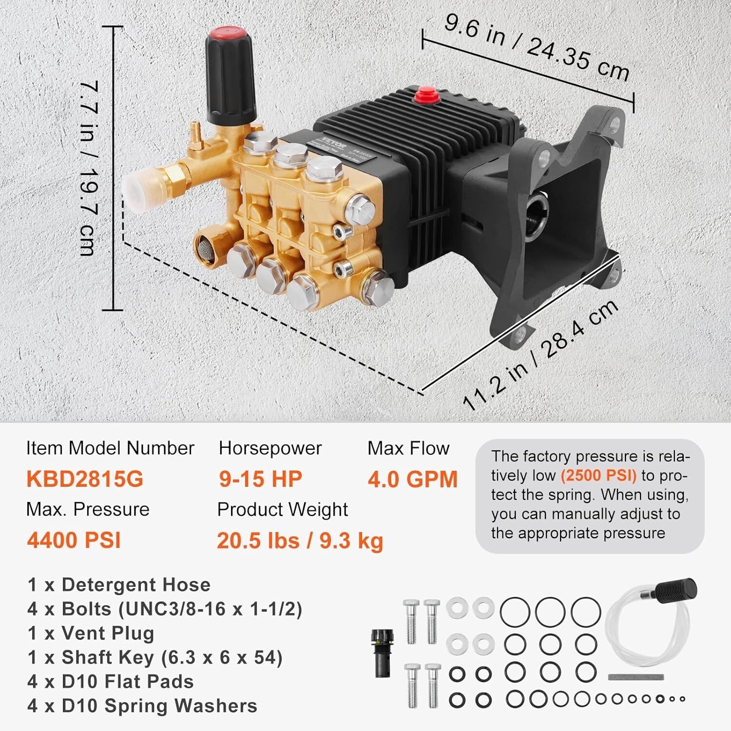 Durable 4.0 GPM Replacement Pressure Washer Pump – Compatible with Major Brands