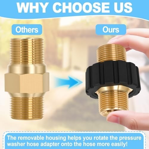 M22 14 mm Male Thread to M22 14mm Male Fitting Pressure Washer Hose Coupler