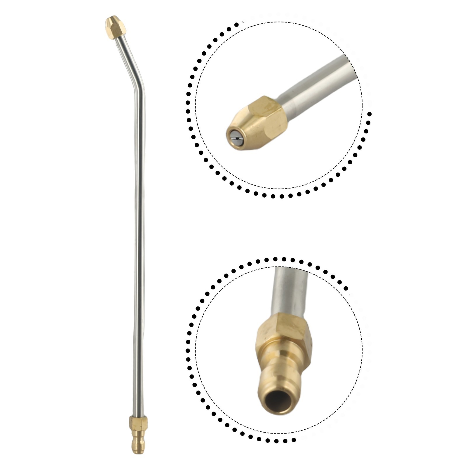 Auto Cleaning Tools Wash Nozzle Angled Lance Stainless Steel Work Efficiency