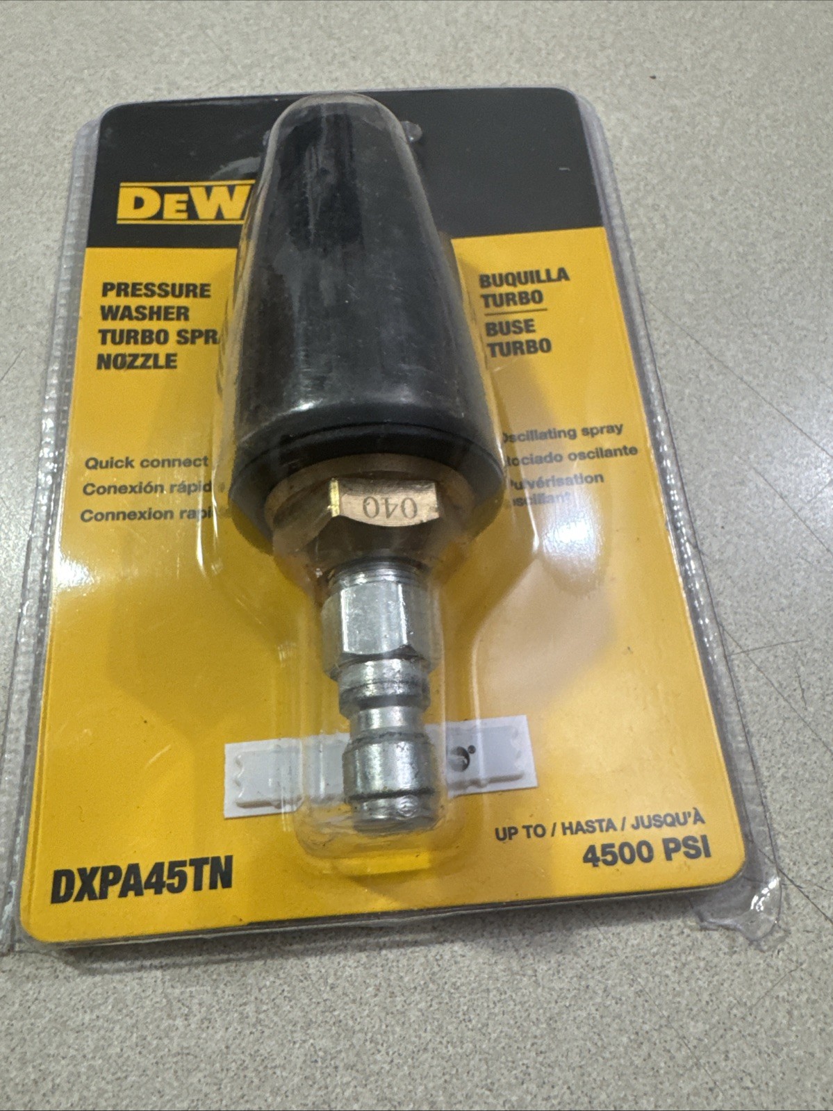 NEW Dewalt DXPA45TN 4500 PSI Pressure Washer Turbo Spray Nozzle
