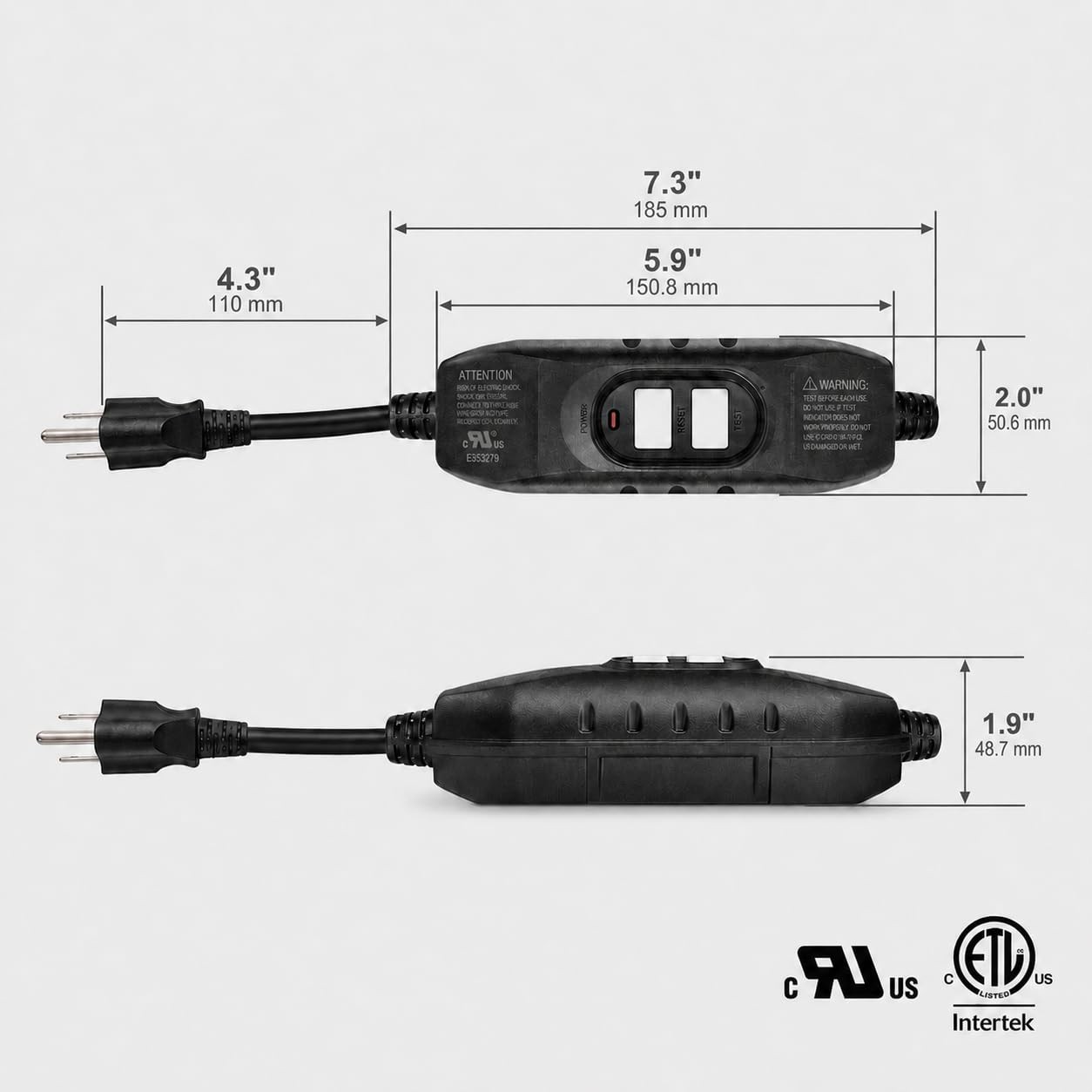 GFCI Plug Replacement, UL Safety Certified, 15 Amp Auto-Monitor Waterproof In…