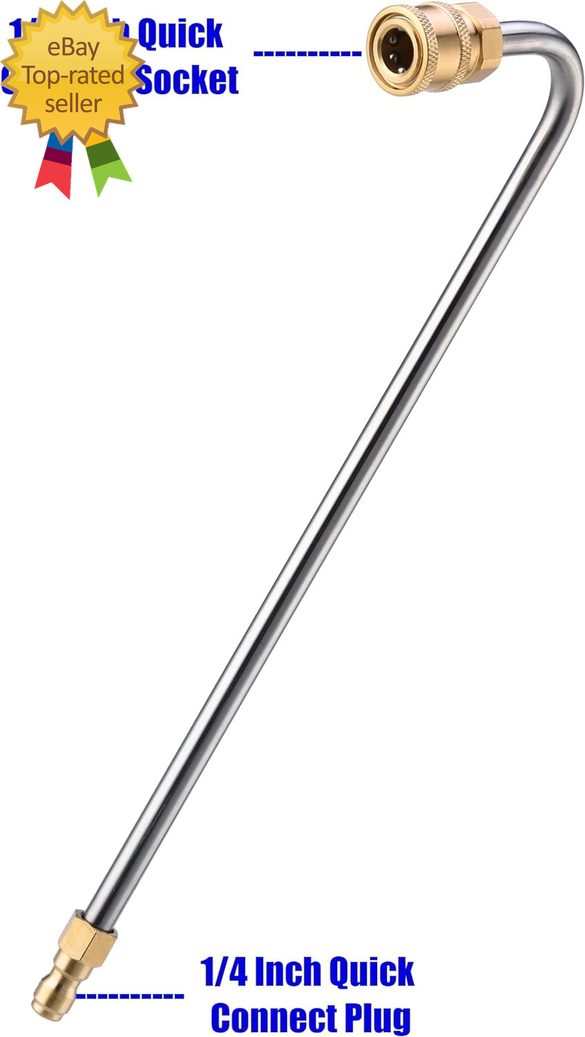 Stainless Steel Pressure Washer Gutter Cleaner Attachment Angled Extension Wand