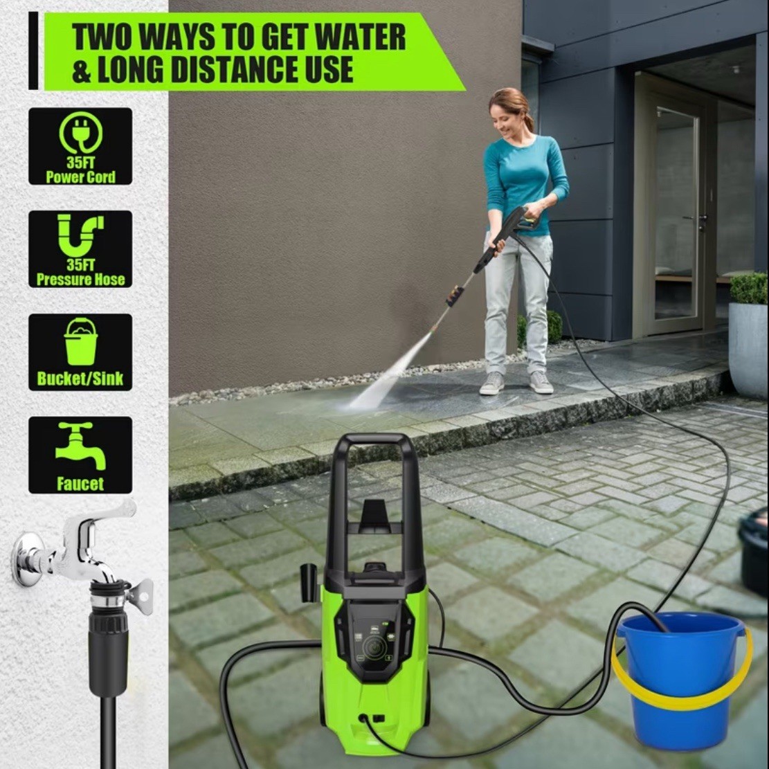 Electric Pressure Washer 5000PSI-Max 3.6GPM Power Washer Touch Screen Adjustable