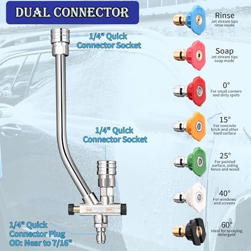 Foam Cannon for Pressure Washer with Dual Connector, Car Foam Cannon with