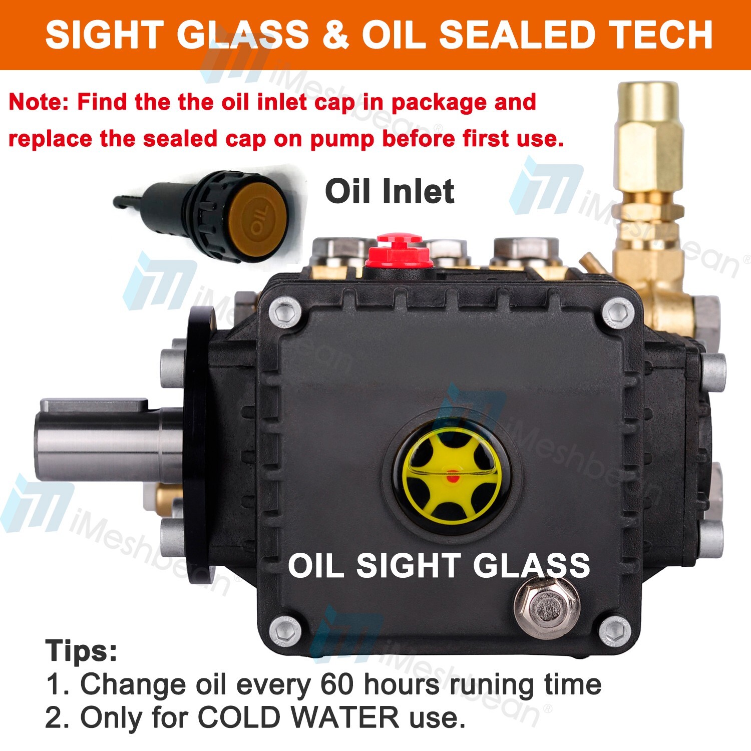 iMeshbean For General Pump Ts2021 Pressure Washer Pump 4.0gpm 3600Psi 24mm Shaft