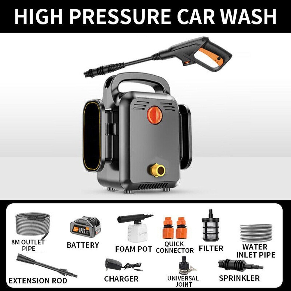 High Power High Pressure Car Wash Water Gun Rechargeable Cordless Car Washer