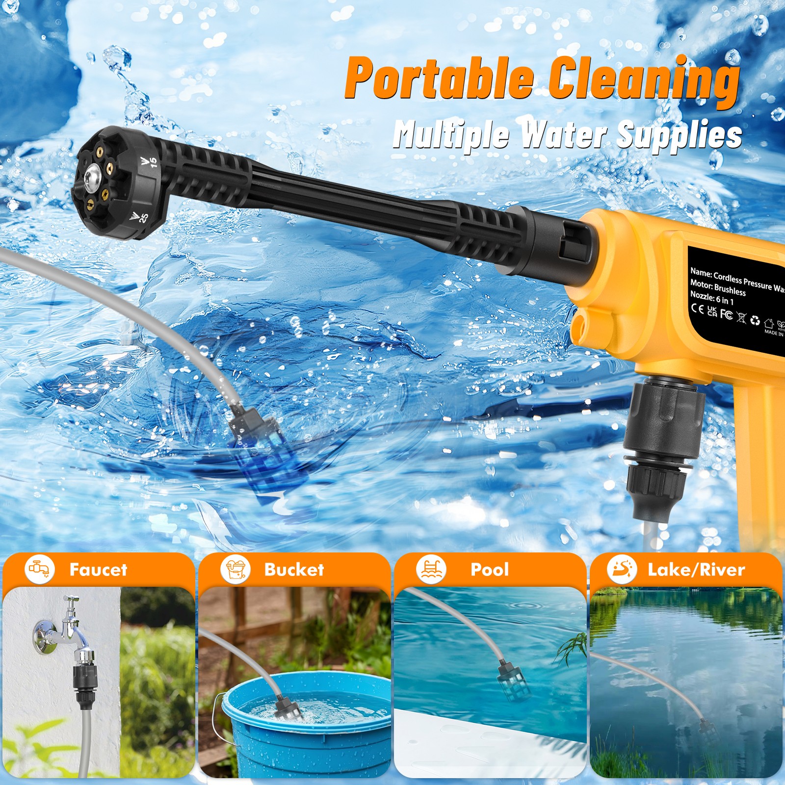 Car Washer Pressure High Gun Wireless Water Cleaner Car Portable Machine Wash
