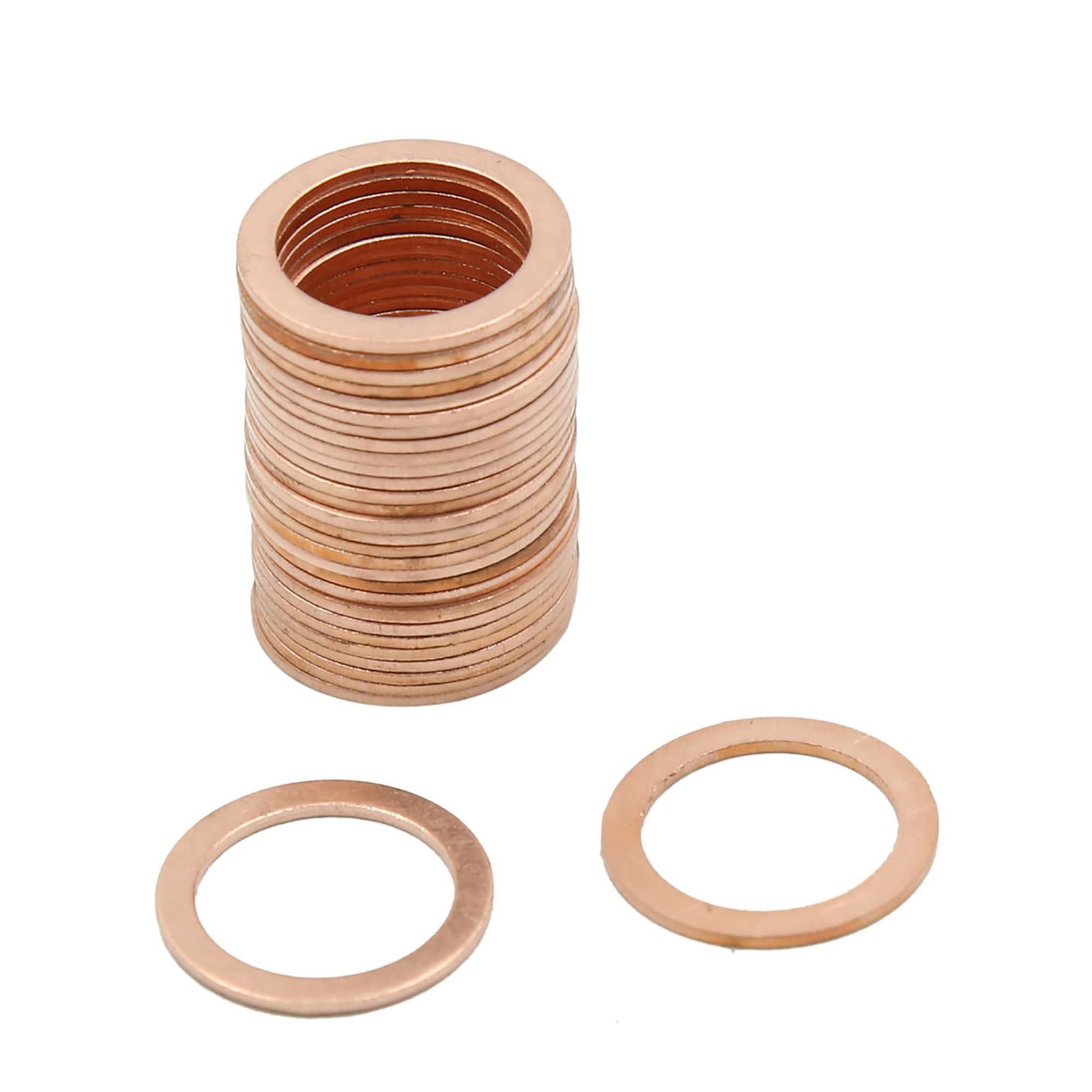 Copper Crush Washers Car Engine Flat Sealing Gaskets Rings M15 20mm 30 PCS
