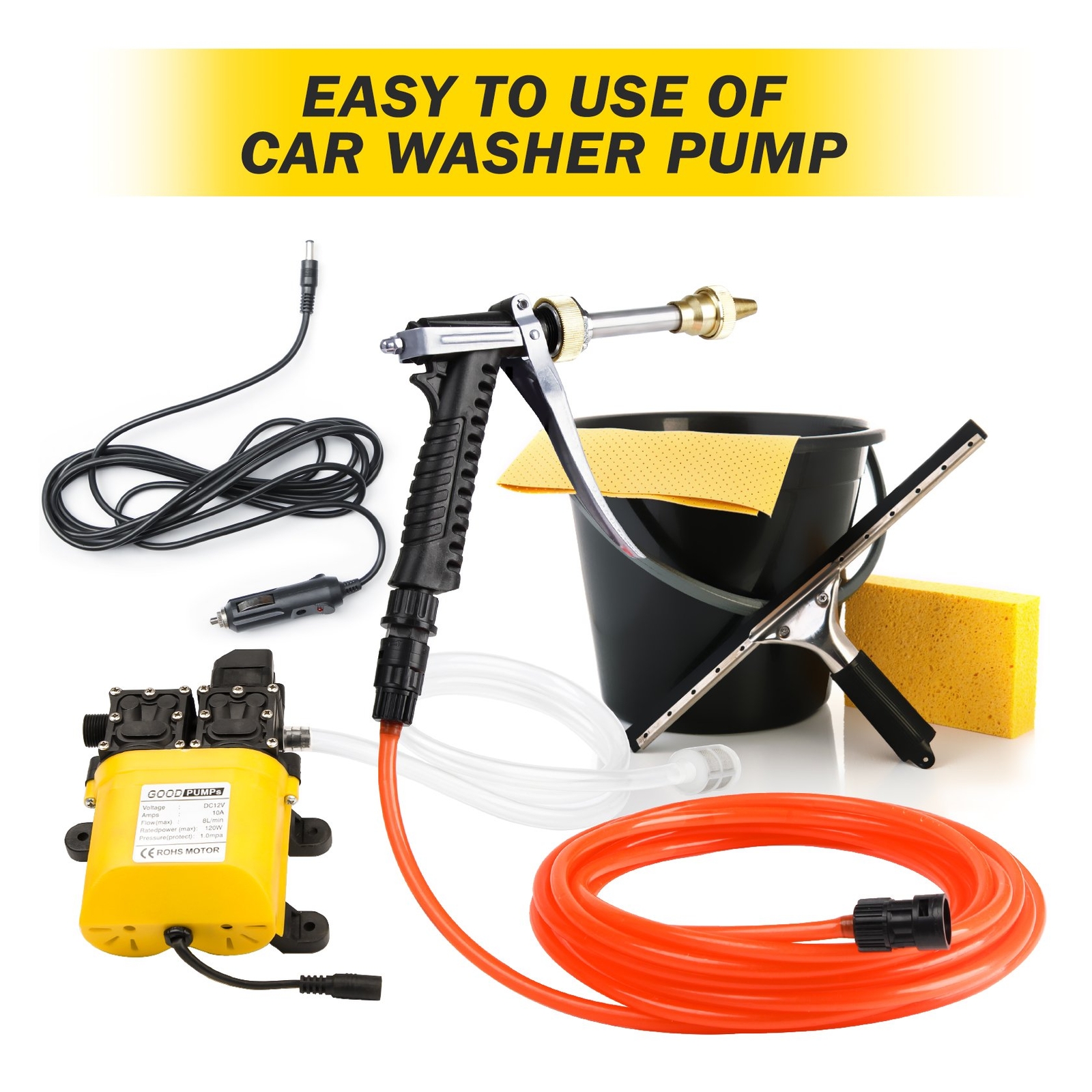 160PSI Portable Double Pump Car Washer Washing Machine Electric Cleaner 12V 120W