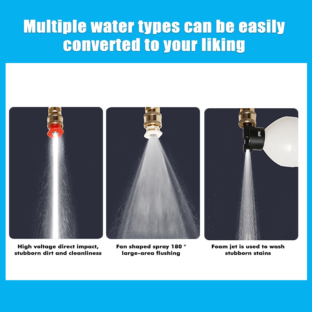 30Bar 21V Cordless Car Washer Rechargeable High Pressure Car Water Gun 300W