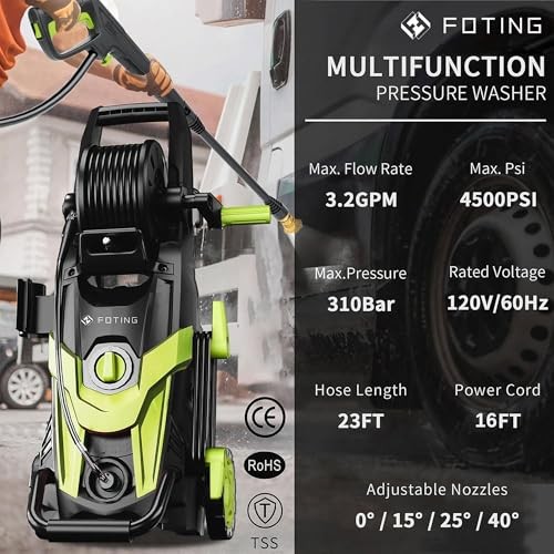 FOTING Upgraded Pressure Power Washer 4500PSI, 4 Quick Connect – Scratch & Dent