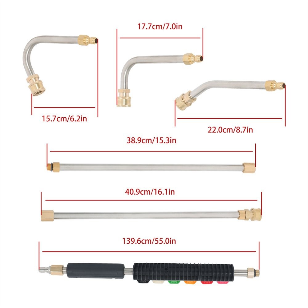 9 Pack Selkie Pressure Washer Extension Wand Upgrade Power Washer Lance 1/4’’
