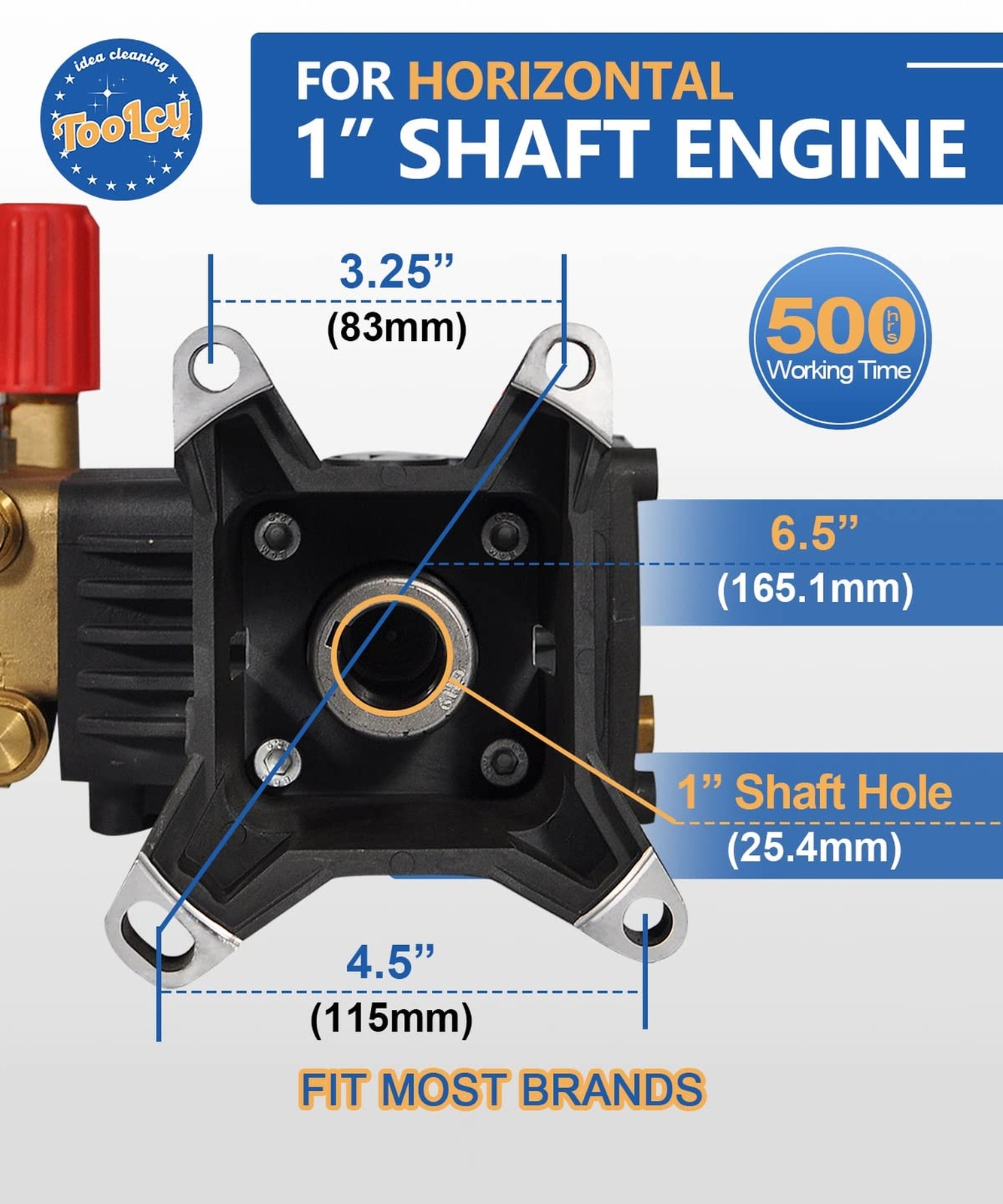 Pressure Washer Pump Max 4000 PSI 4.2 GPM, 1″ Shaft Horizontal Gas Power Wash…