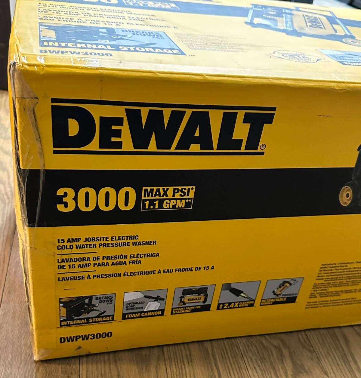 *NEW Dewalt DWPW3000 3000 PSI Cold Water Electric Pressure Washer 1.1 GPM 15 amp