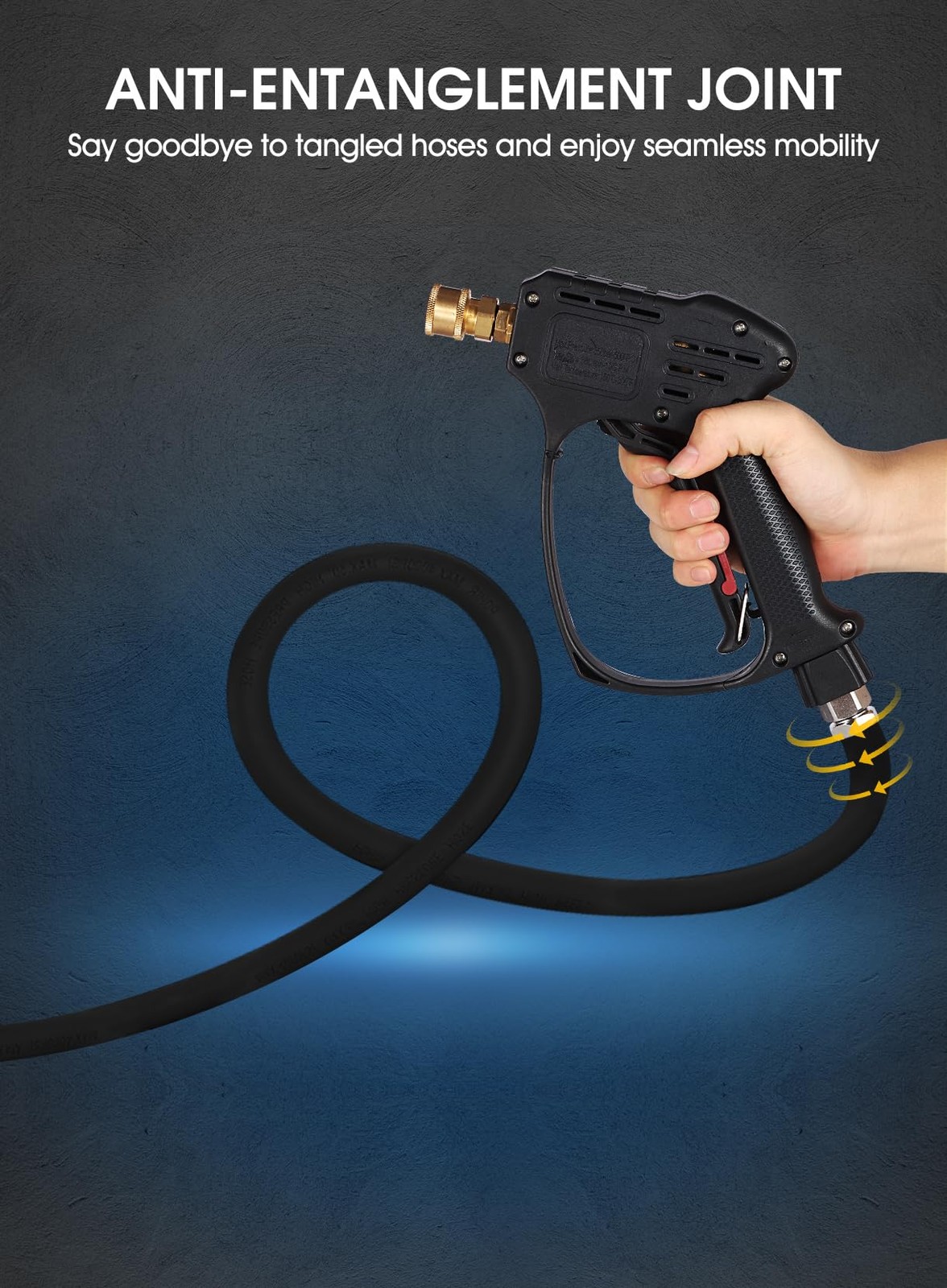 Short Pressure Washer Gun, 5000 PSI Max Swivel High Pressure Washer Extension…