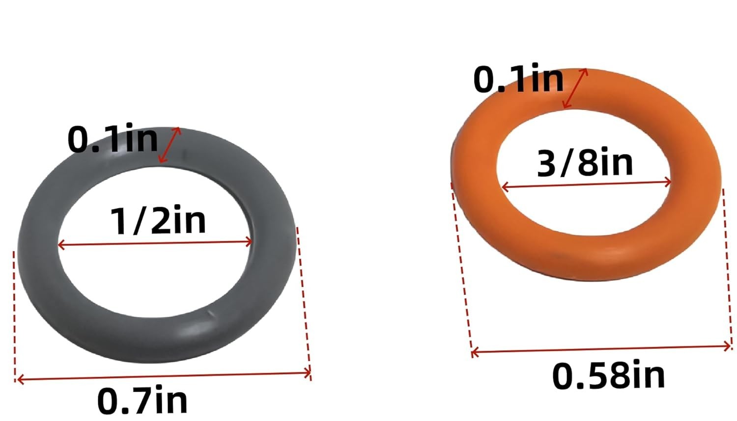Pressure Washer O-Rings 50-Pack 1/4″ & 3/8″ Red/Grey for Quick Connect