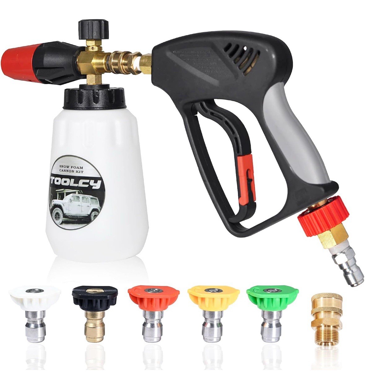 TOOLCY 5000 PSI Pressure Washer Gun Snow Foam Cannon Jet Bottle Spray Nozzles