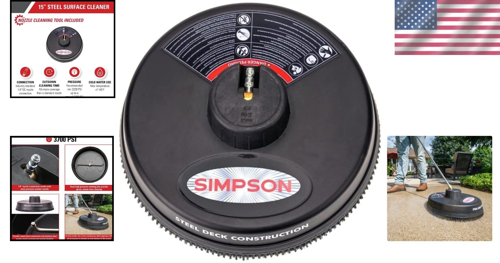 15″ Universal Pressure Washer Surface Cleaner