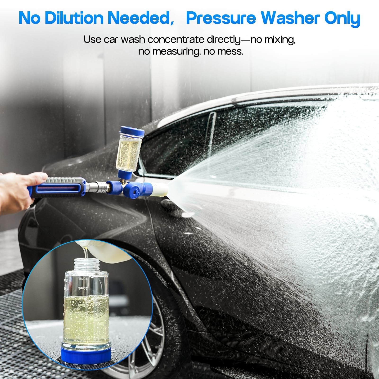 Mini Foam Cannon with 100ml Bottle, No Dilution Needed, Adjustable Foam Conce…
