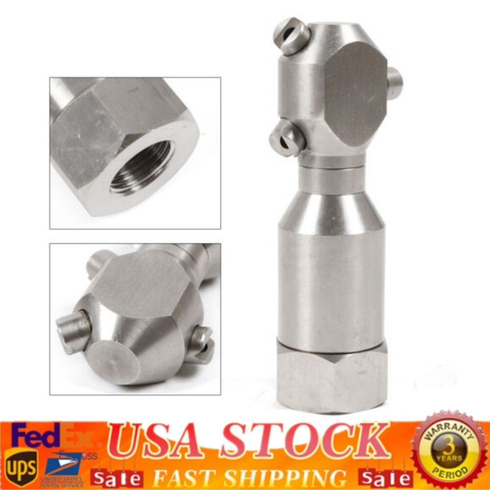 1/2-inch 360 Spinning Jetting Nozzle Drain Sewer Cleaning Jetter Head Stainless