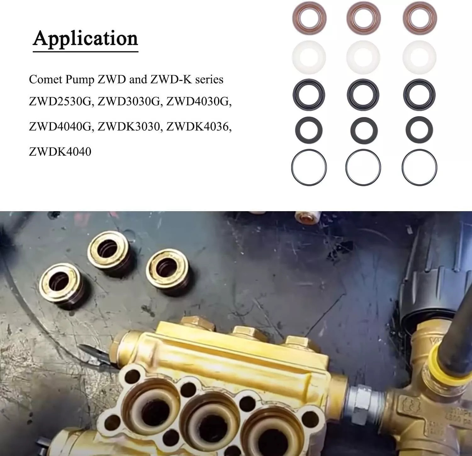 Comet ZWD Packing Kit Pressure Washer Pump Seal Repair Accessory Kit 5019006400