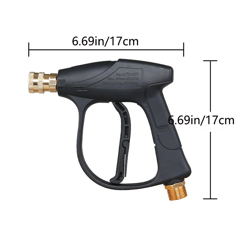2175 PSI High Pressure Washer Gun Blue/Black Short Handle – M22-14 Thread Option