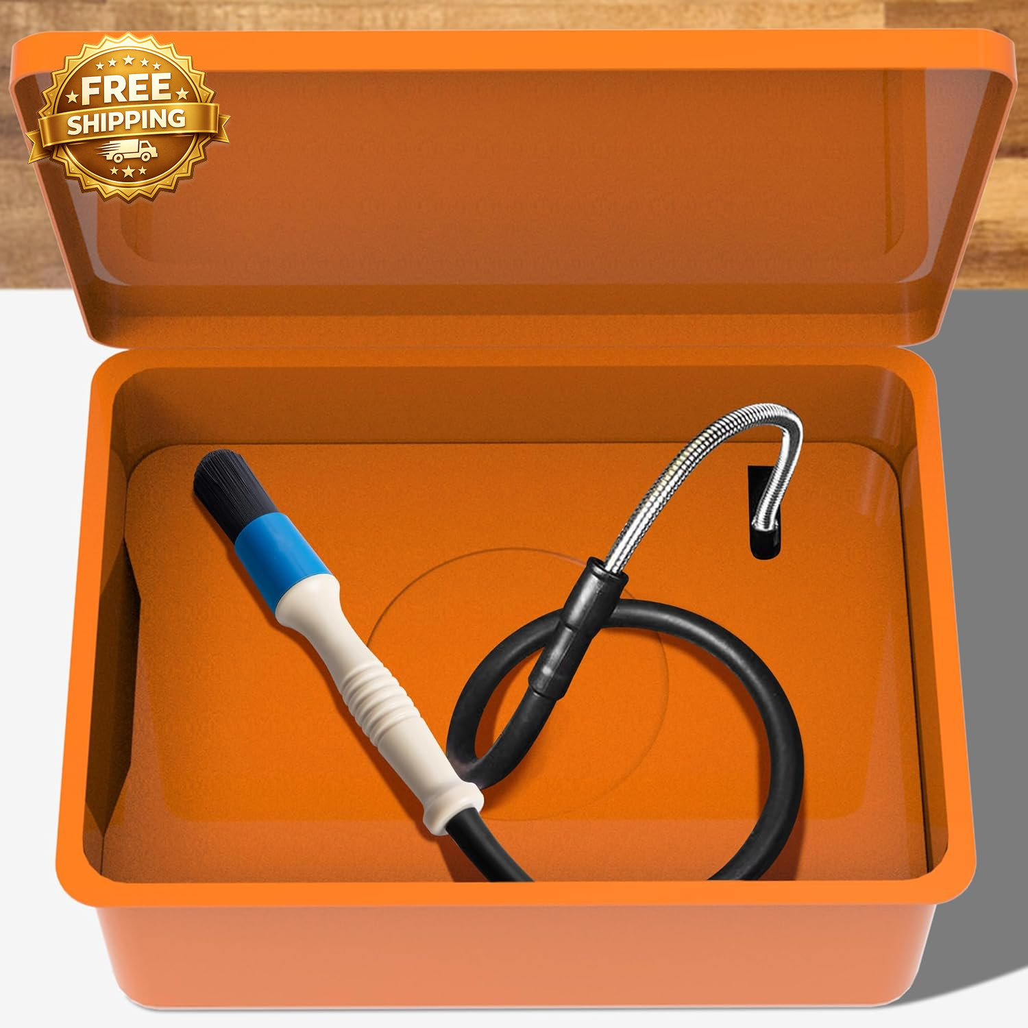 Parts Washer Brush with Hose Wear Resistant Parts Cleaning Brush with 31 Inch