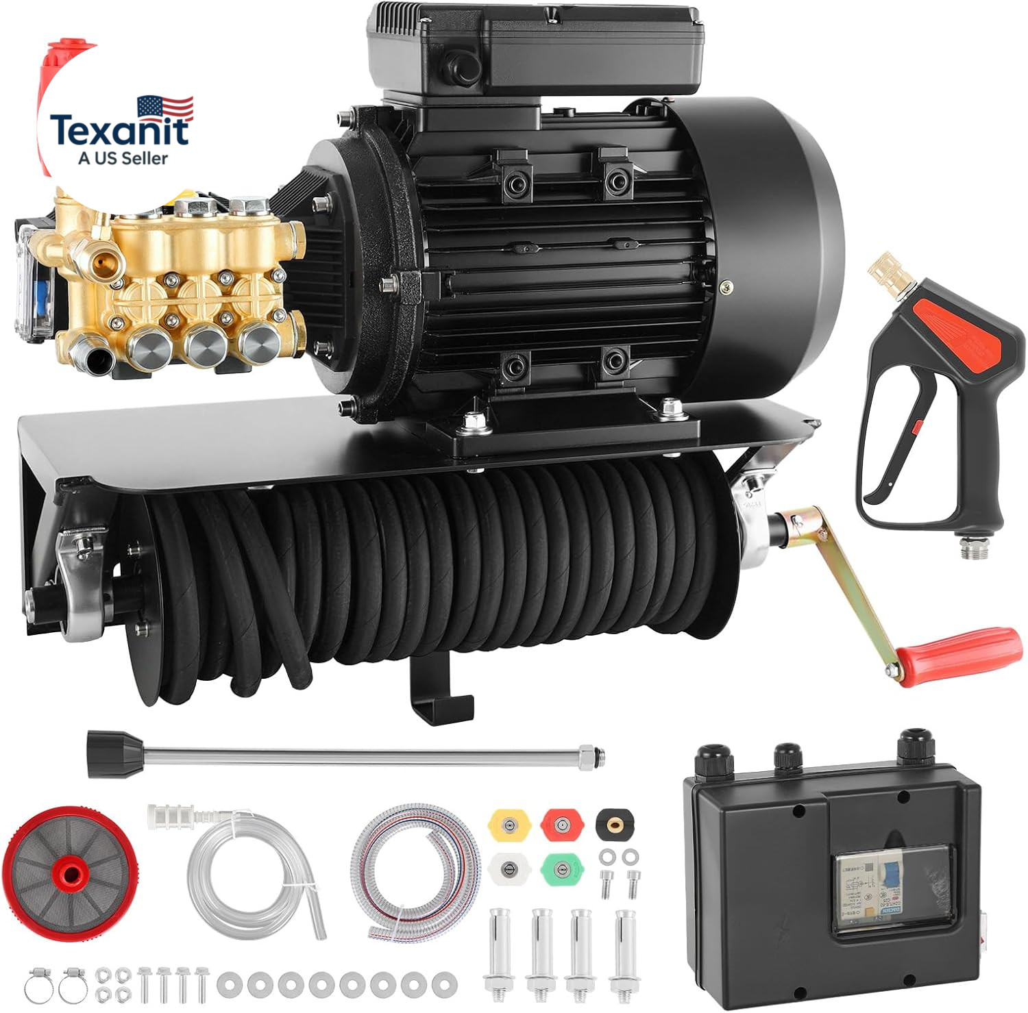Electric Pressure Washer Pump Kit, 1950 PSI, 3.2 GPM, Triplex Power Washer Pump