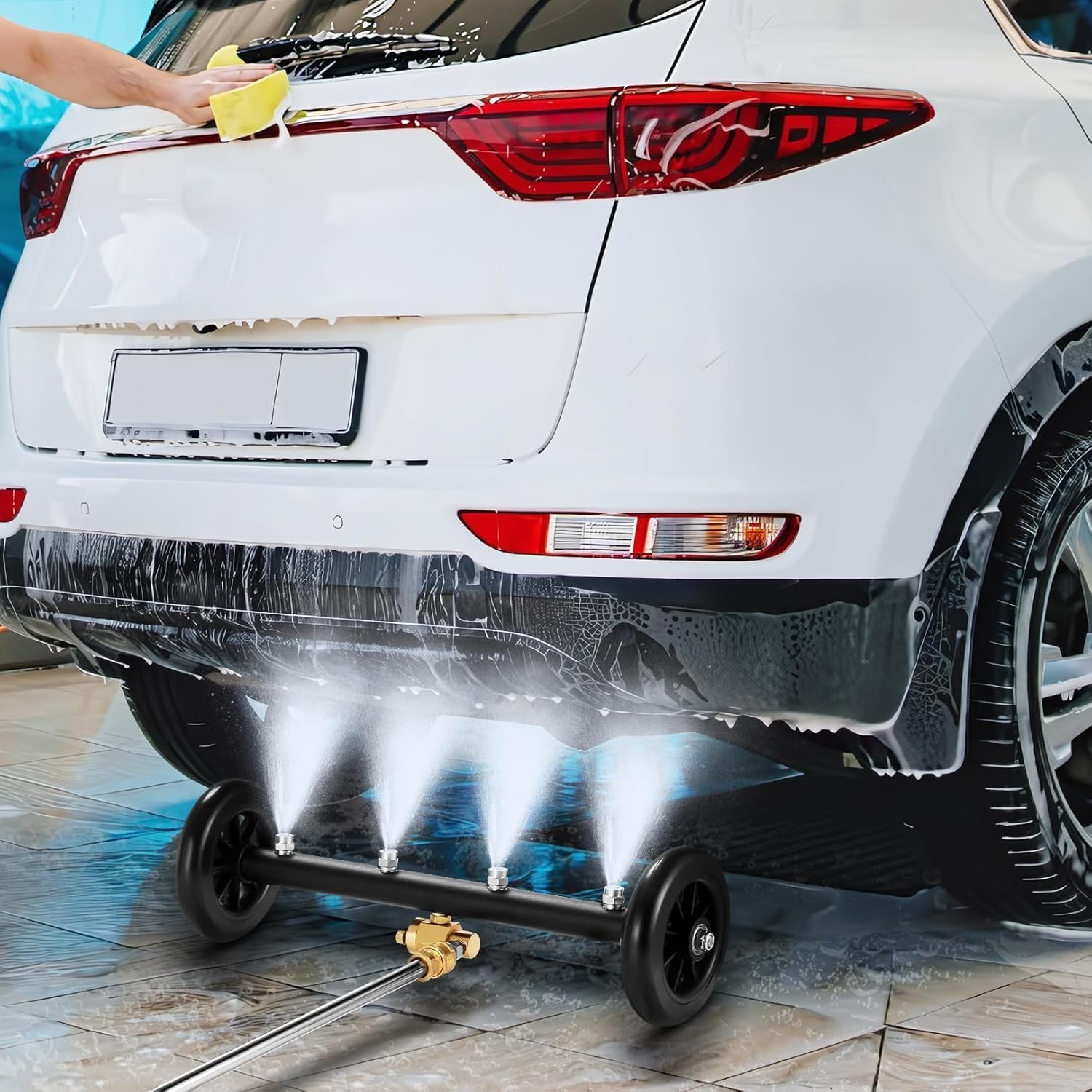 24″ Pressure Washer Water Broom Undercarriage Cleaner Driveway Surface Cleaner