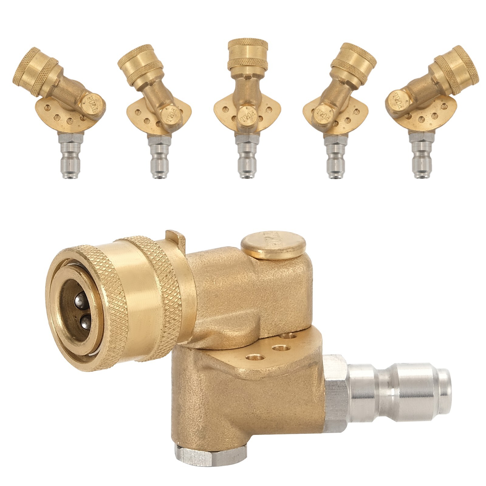 Pivoting Coupler for Pressure Washer Spray Nozzle, Gutter Cleaner Attachment for