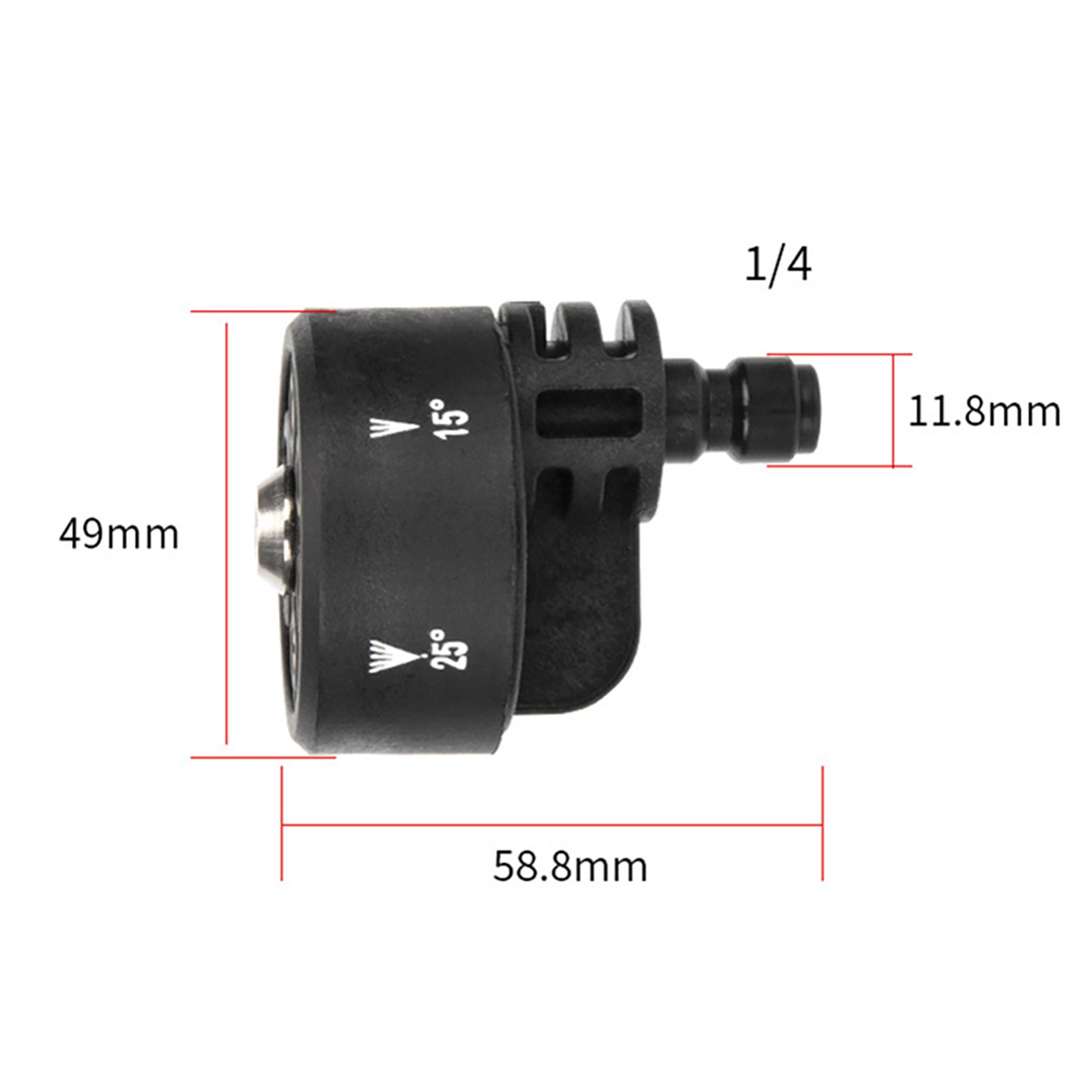 6 in 1 1/4″ Multi-functional 500 PSI Adjustable Cleaning Washer Nozzle