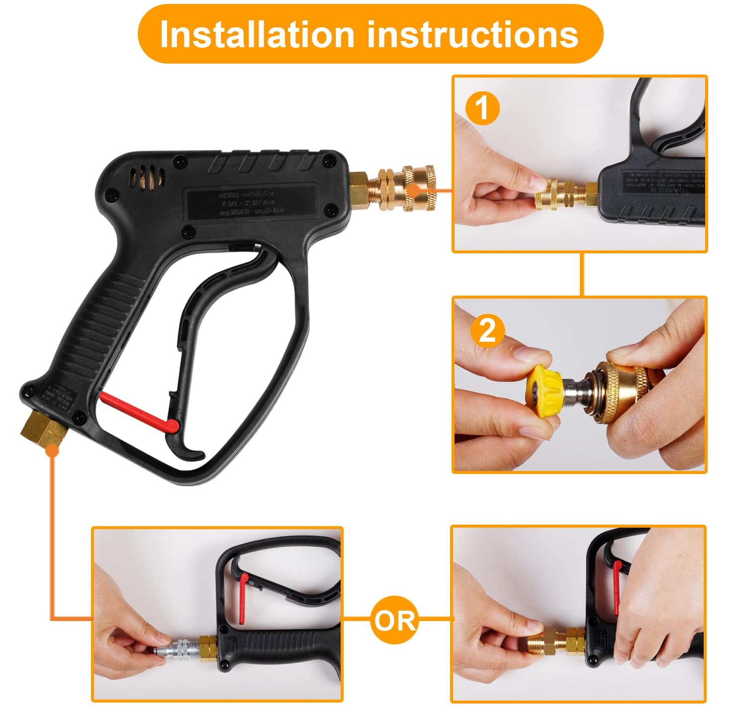High Pressure Washer Short Gun, 5000 PSI 10.5 GPM Industrial Pressure Power W…