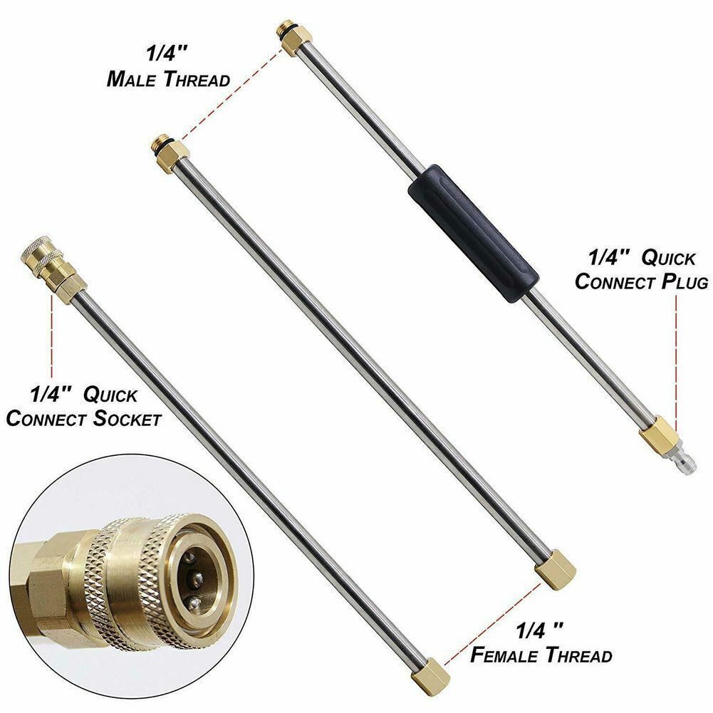 4000PSI High Pressure Washer Extension Wand Set Telescopic Lance w/ Spray Nozzle