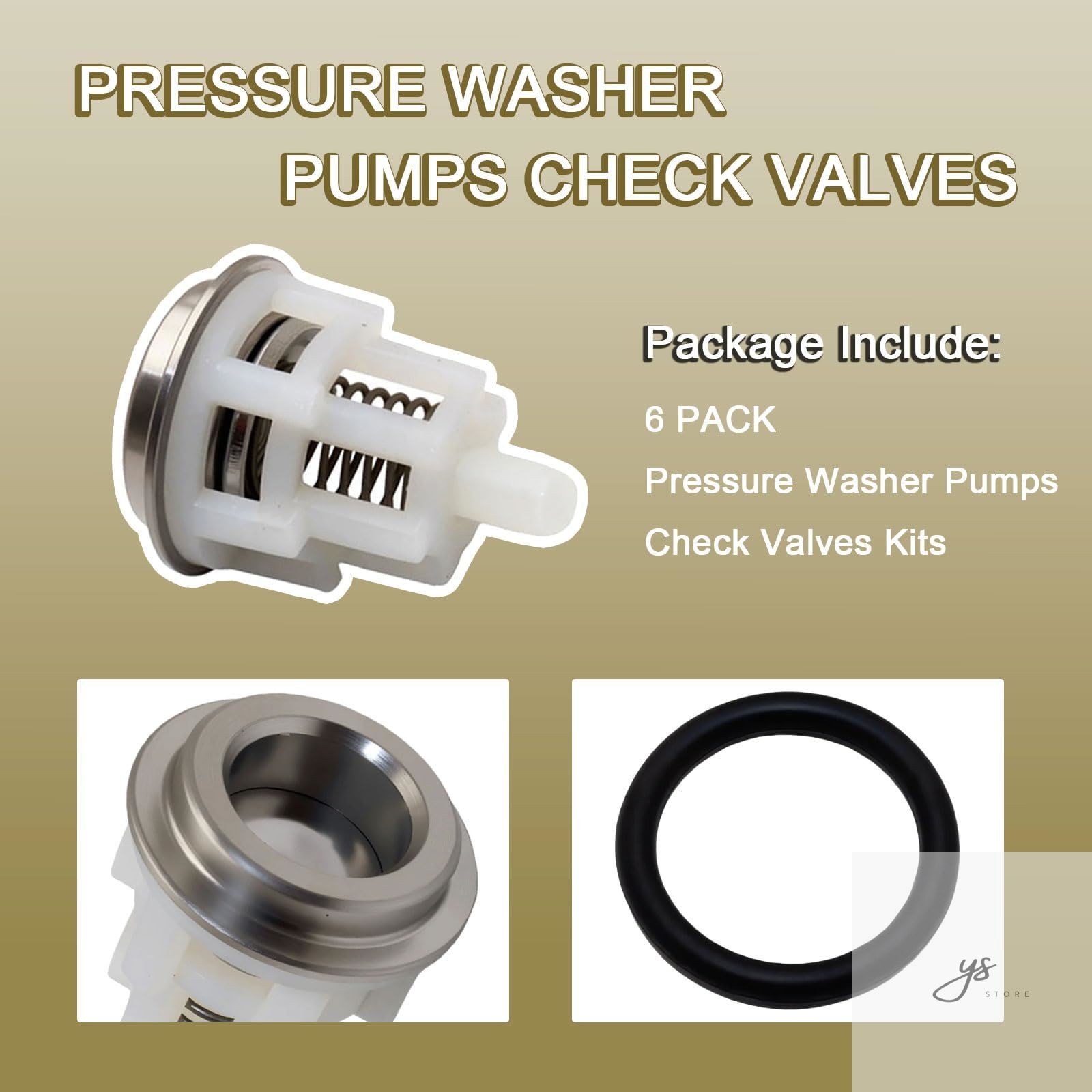 6 Pack Pressure Washer Pumps Check Valves Compatible With EZ,TC,TP,TX Washer