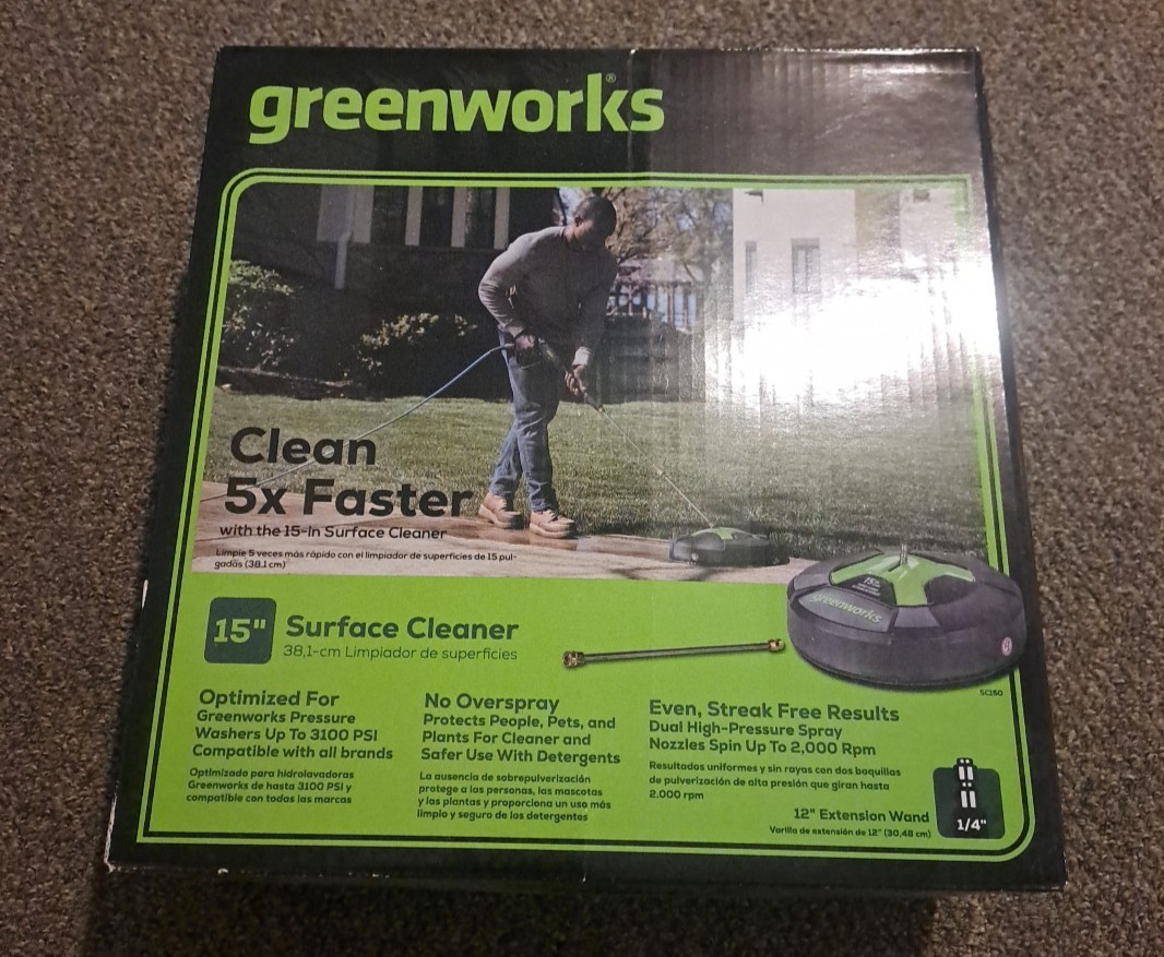 Greenworks – 15″ Pressure Washer Surface Cleaner Attachment & Wand Extension