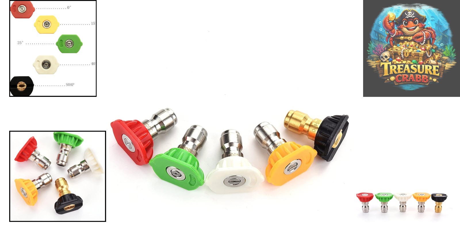 Versatile 5-Pack Pressure Washer Nozzle Tips – Perfect for Every Cleaning Task