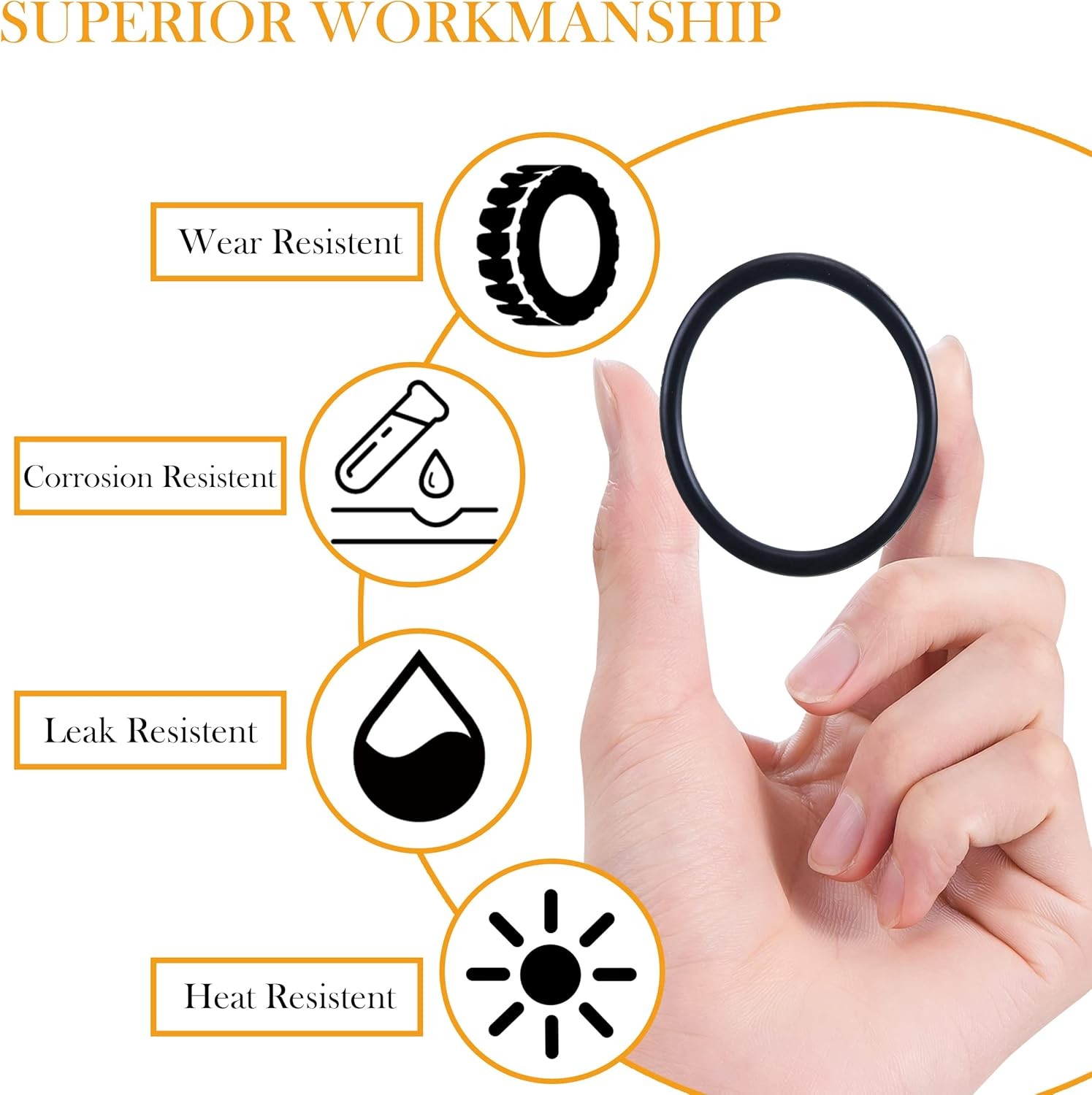 100pcs High Pressure Washer O Ring Kit, Rubber Replacement Seals for Hose Pump