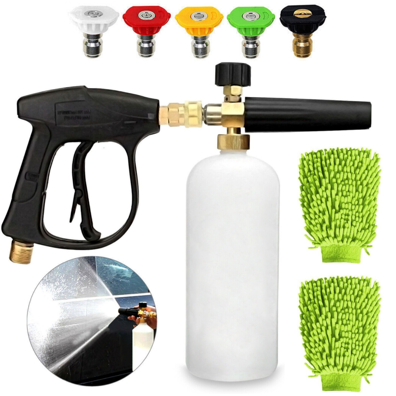 Car Wash Snow Foam Lance Cannon Kit – 1/4″ Quick Connect for Pressure Washer