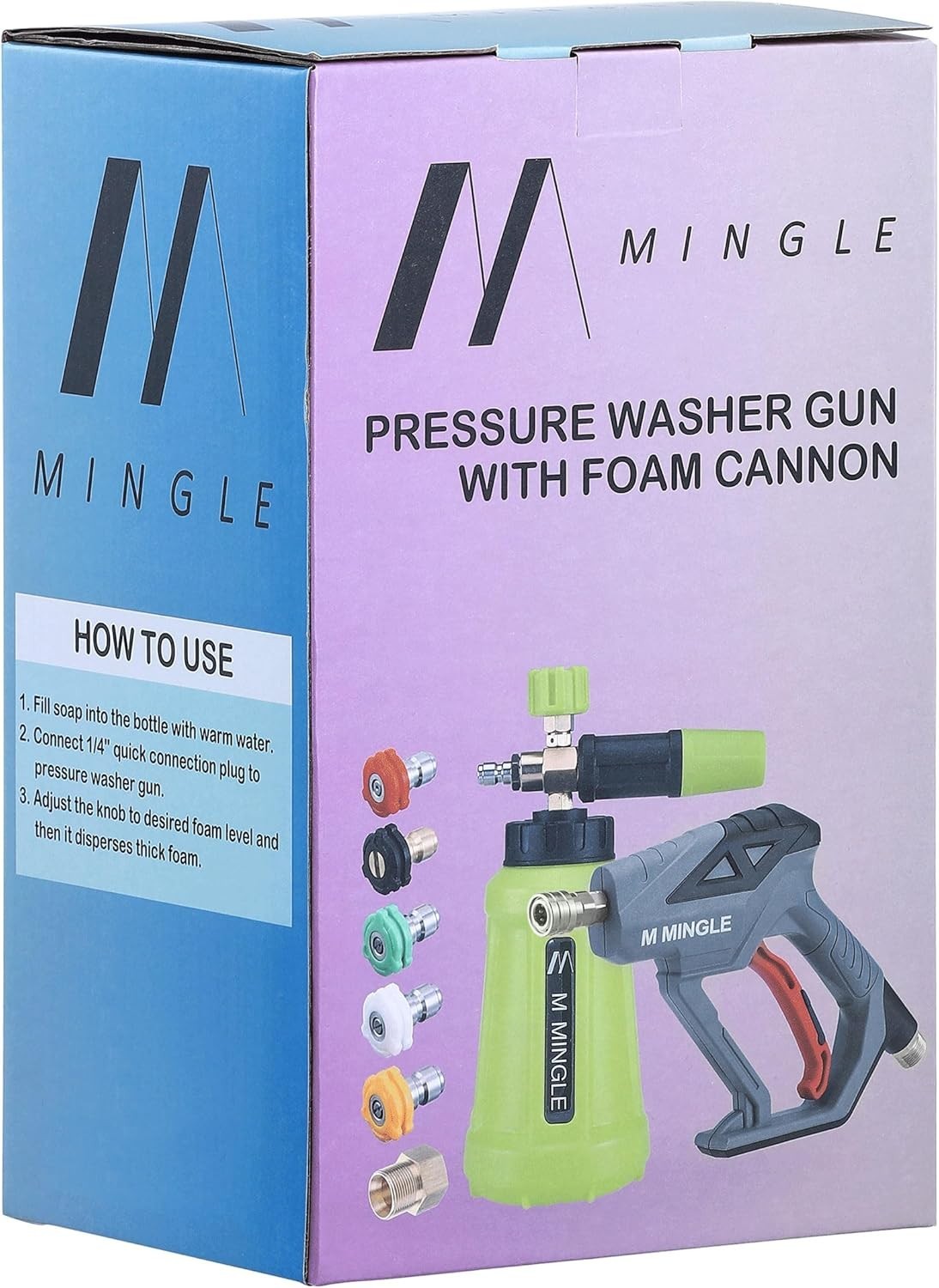 High Pressure Washer Gun Foam Cannon, 4000 PSI, 1 Liter Tank – Pro Car Wash Kit