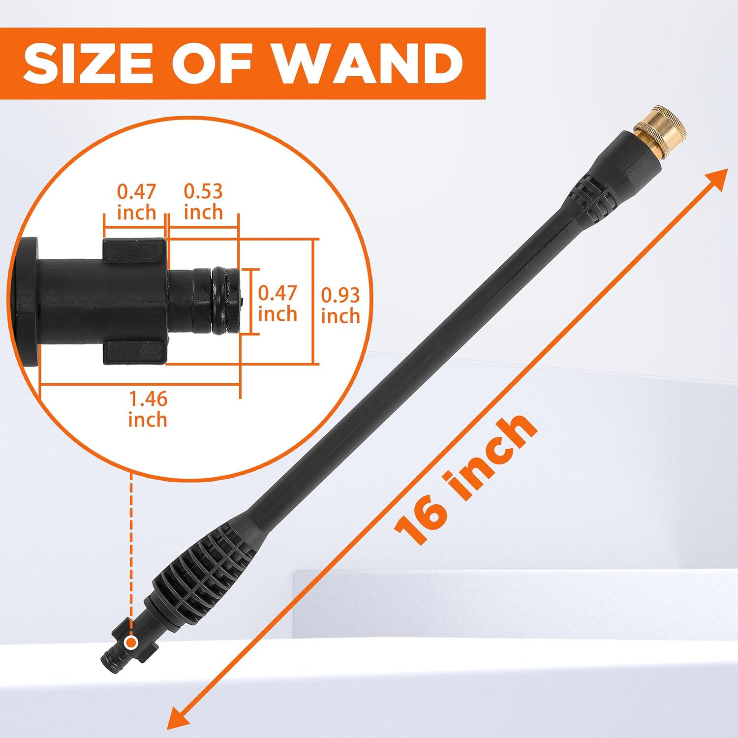 Pressure Washer Wand Replacement with 5 Spray Pressure Washer Nozzle Tips, 16 In