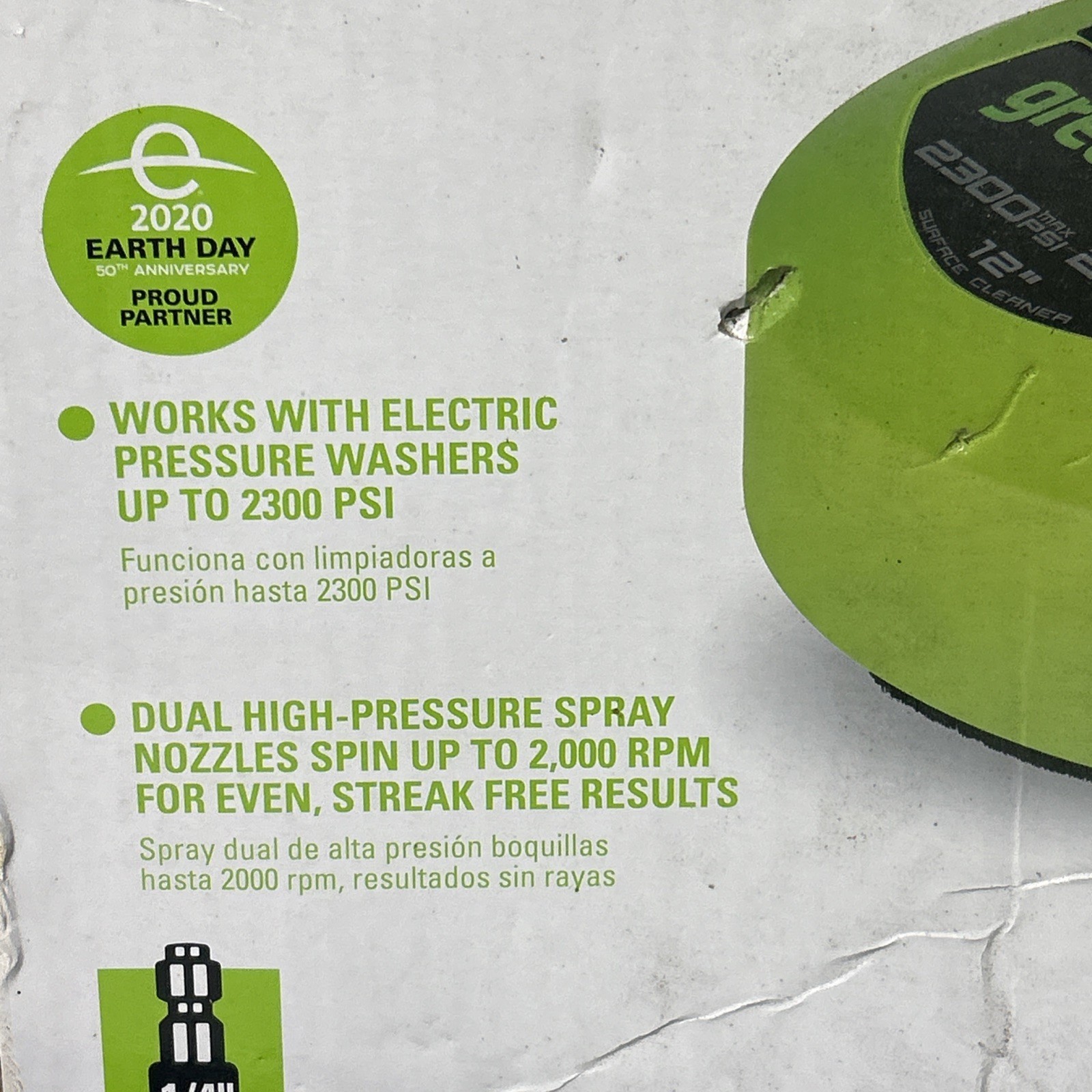 Greenworks 12 inch Pressure Washer Attachment Surface Cleaner 2300 Psi See Pics