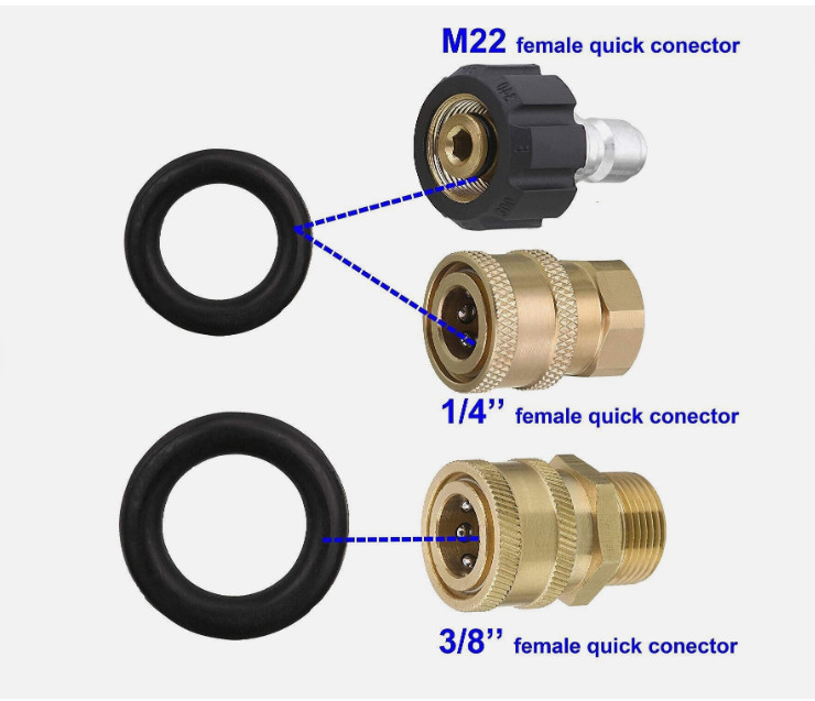 Pressure Washer O-Rings For 1/4”, M22, 3/8” Quick Connect Fittings, 50 PCS